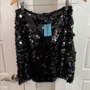 Rachel Zoe Black Sequin Mini Skirt